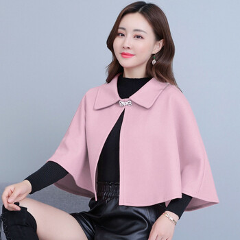 冬秋小外套女2021秋冬新款百搭披肩斗篷小个子外搭短款披风配旗袍毛呢