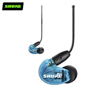 SHURE舒尔Aonic215 UNI动圈有线耳机 入耳式线控通话 强劲重低音 运动 HIFI 手机耳机苹果华为 蓝色