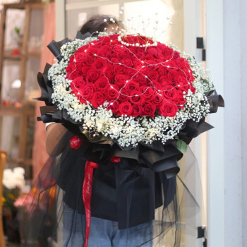 蔷薇恋99朵玫瑰花束鲜花同城配送表白求婚送女友生日礼物全国花店送货 99朵红玫瑰-女王款 今日达-可预约送花时间