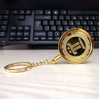 数字藏品pi纪念币数字货币派币收藏币黄铜派币一枚带合金钥匙环