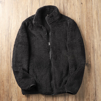 优衣库日单试衣间u家秋冬男士加厚保暖珊瑚绒休闲立领摇粒绒夹克外套