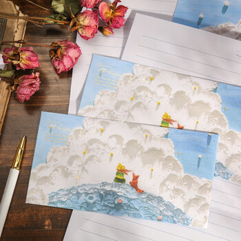 佳茉小王子信封信纸套装浪漫情书ins信笺文艺高级感生日礼物送男女友老师同学4款装新年情人节礼物