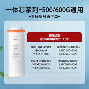 美的（Midea）净水器0阻垢剂滤芯适配阿尔法 布谷 MRO1890、MRO2008、MRO2019 500G/600G fist一体滤芯