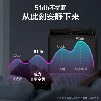 威力（WEILI）波轮洗衣机 10KG全自动直驱变频 大容量智能模糊洗 一级能效洁桶钛金灰XQB100-1929D