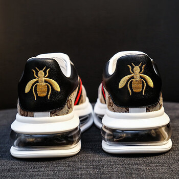 鞋夏季透气2022年新款小蜜蜂小白鞋厚底增高板鞋子酷奇卡其蜜蜂气垫35