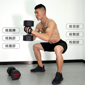 PROIRON普力艾 包胶哑铃男士家用哑铃健身十二边环保哑铃套装 10KG*1对 PROIRON普力艾 包胶哑铃男士家用哑铃健身十二边环保哑铃套装 10KG*1对