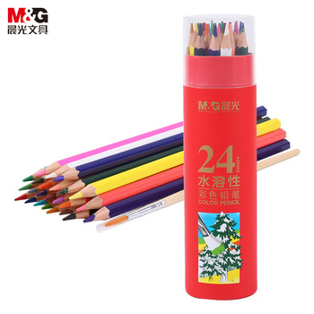 晨光(M&G)文具24色水溶性彩色铅笔学生美术填色含画笔红筒装AWP36810儿童女孩手工生日礼物热门商品 晨光(M&G)文具24色水溶性彩色铅笔学生美术填色含画笔红筒装AWP36810儿童女孩手工生日礼物热门商品