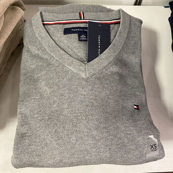 tommybull美国汤米tommy毛衣男春秋新款纯棉v领线衫商务休闲针织衫