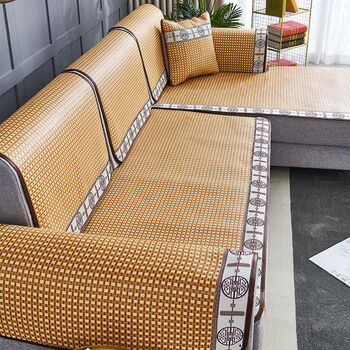 夏季沙发凉席坐垫夏天通用型防滑藤席冰丝皮沙发垫客厅组合套罩新款