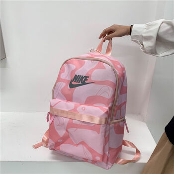 书包男女韩版大学生背包初中生简约运动户外双肩包电nike粉色高品质