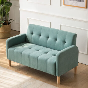 单排沙发布艺沙发小户型组合科技布现代简约单人双人沙发卧室小沙发网