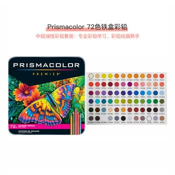 霹雳马（PRISMACOLOR）彩色铅笔彩铅笔48色油性大师级画笔套装绘画艺术写生手绘美国三福画画笔