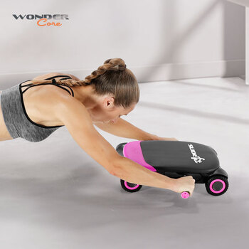 万达康健腹轮 自动回弹多功能腹肌轮健身器材 家用 滑板车 玫红色 万达康健腹轮 自动回弹多功能腹肌轮健身器材 家用 滑板车 玫红色