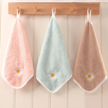 帕子洗脸  加厚挂式珊瑚绒洗脸毛巾小方巾清洁擦手帕子非纯棉吸水家用