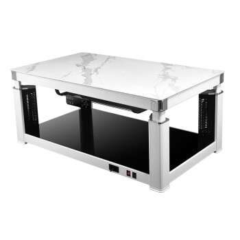久的（Jiude）电暖桌 升降茶几 岩板取暖桌 家用长方形烤火桌 语音控制电暖炉 隐形电磁炉茶几 1.2米-灰岩板-语音控制-无炉