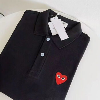 kawakubo)日系潮牌川久保玲play爱心polo衫男女情侣纯棉短袖亲子装