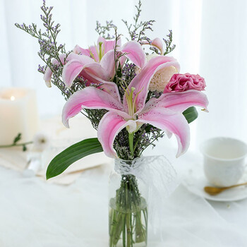 花递鲜花速递同城配送礼物玫瑰百合花生活插画礼物送女友朋友恋人长辈花店全国送花风轻 不加花瓶 不含包装 M 图片价格品牌报价 京东