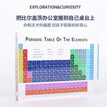博教元素周期表化学元素亚克力水晶透明摆件 透明图案款150X114X20mm