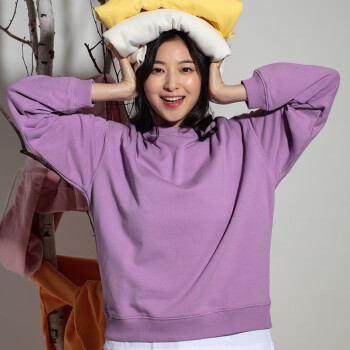 SPAO女士休闲套头卫衣2020春季新款时尚潮流韩版青春 浅紫色 S/160