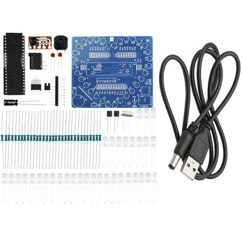 伍陆电子 音乐七彩炫光爱心灯套件单片机心形灯电子制作DIY散件TJ-56-156 套件+USB电源线 伍陆电子 音乐七彩炫光爱心灯套件单片机心形灯电子制作DIY散件TJ-56-156 套件+USB电源线