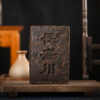 長盛川茶叶黑茶 贡砖茶350g 陈化三年老料砖茶熬煮内蒙奶茶喝湖北青砖茶