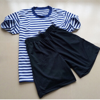 军训服海军t恤体能服短袖套装男t恤夏季速干短裤透气蓝白t恤海魂衫