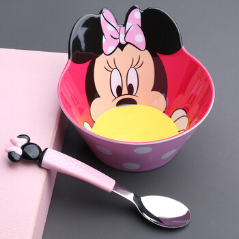 新品儿童碗防摔防烫餐具套装卡通饭碗家用3岁4宝宝米奇吃饭碗筷配造型