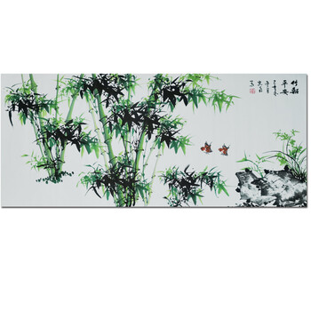 中美协 国家一级美术师 陈忠南《竹报平安》138*69cm