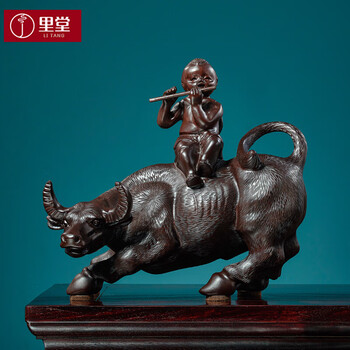 置物 童子牧牛 石 童子骑牛排行- 京东