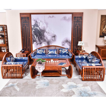 匠人塘红木家具非洲花梨（学名：刺猬紫檀）实木沙发新中式简约沙发椅组合客厅小户型沙发O 沙发六件套