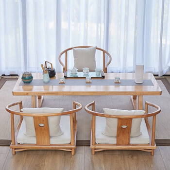 品祥日式茶桌椅实木榻榻米飘窗小茶几阳台新中式坐地禅意泡茶台矮炕桌