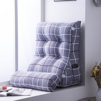 趣槐靠背垫床头靠垫护颈床上靠枕沙发大靠背椅办公室腰靠背可拆洗 灰