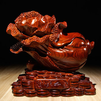 奈希森花梨木雕白菜摆件客厅玄关装饰品家居店铺红木雕刻开业乔迁送