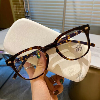 网红防蓝光抗辐射眼镜女韩版潮流近视可配度数眼镜框架超轻全框镜豹纹