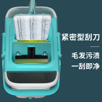 美丽雅平板拖把38cm杆长127cm2布带桶免手洗干湿两用家用一拖净拖地神器