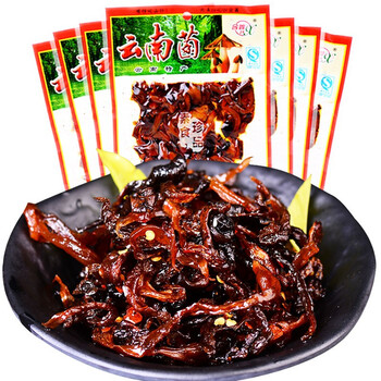 干巴鸡枞腿即食菌美食办公室休闲零食吃辣味山珍菌菇 鸡枞菌50g*10袋