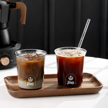 Bincoo玻璃杯咖啡杯简约扩口冷萃冰美式拿铁杯啤酒杯透明水杯茶杯