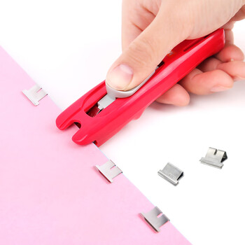 MAX美克司（MAX）金属推夹器夹纸器 文件学生试卷小夹子金属无尾票夹办公用品 HK-55D黄色