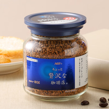 AGF蓝白罐冻干黑咖啡80g现代摩登风味 日本原装进口