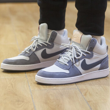 【现货】耐克court borough mid灰蓝粉小乔治城女休闲板鞋 844907-005