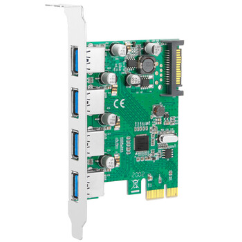MOGE台式机PCIE转4口USB3.2 Gen1扩展卡PCI-E x1转USB 3.0转接卡SATA供电 瑞萨NEC芯片 MC2018