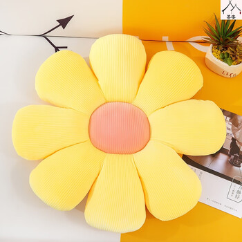 oimg太阳花花朵抱枕沙发靠垫汽车腰靠床头飘窗办公室椅子坐垫黄53cm
