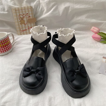 子鞋大头玛丽珍小皮鞋女2023年夏季新款圆头厚底lolita女鞋j黑色36