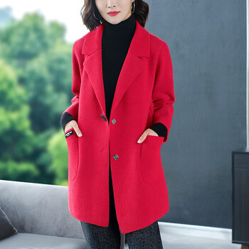 女装>勿棉>勿棉胖妹妹毛呢大衣加肥加大码毛呢外套女双面呢中款秋冬天