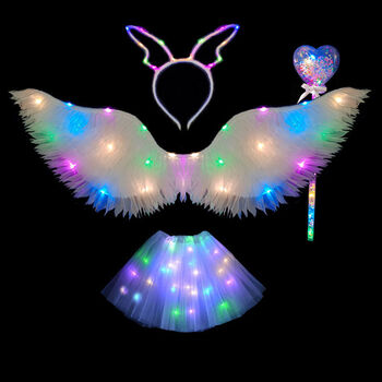 蝴蝶翅膀儿童魔法棒小仙女天使套装小仙女发光背饰公主装饰之翼小女孩