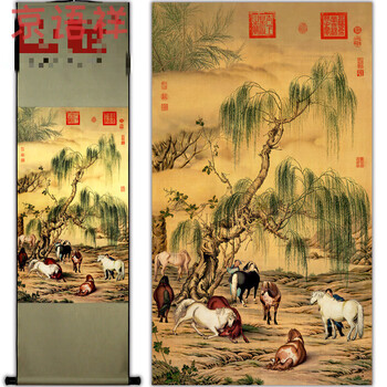 郎世宁八骏图价格报价行情- 京东