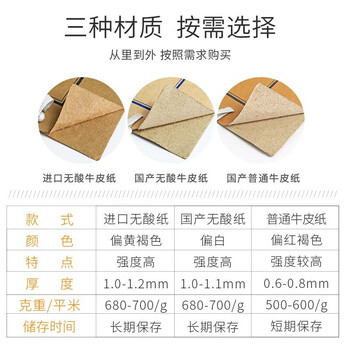 朗捷价保【10个装】加厚牛皮纸档案盒无酸纸质资料盒文件收纳盒人事财务凭证文件盒量大可定制