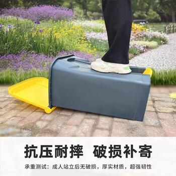朴厨脚踏式垃圾桶50L大号带盖脚踩户外院子厨房家用商用室外大容量