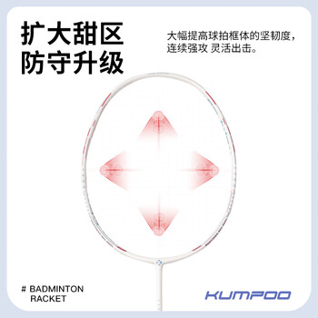 薰风（KUMPOO）羽毛球拍全碳素轻盈易控耐打攻守兼备情侣对拍C920雪玲珑+深海蓝