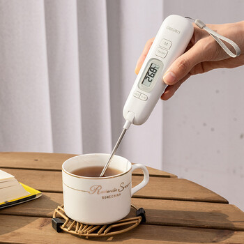 得力(deli)折叠探针式温度计婴儿 液体温度计水温计电子温度计 白色8899